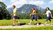 Three People Nordic Walking