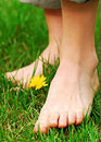 Natural Foot Care/Bare Feet On Grass