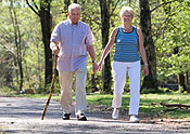 Senior Couple Walking in Forest