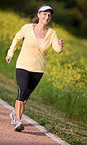 mature woman power walking